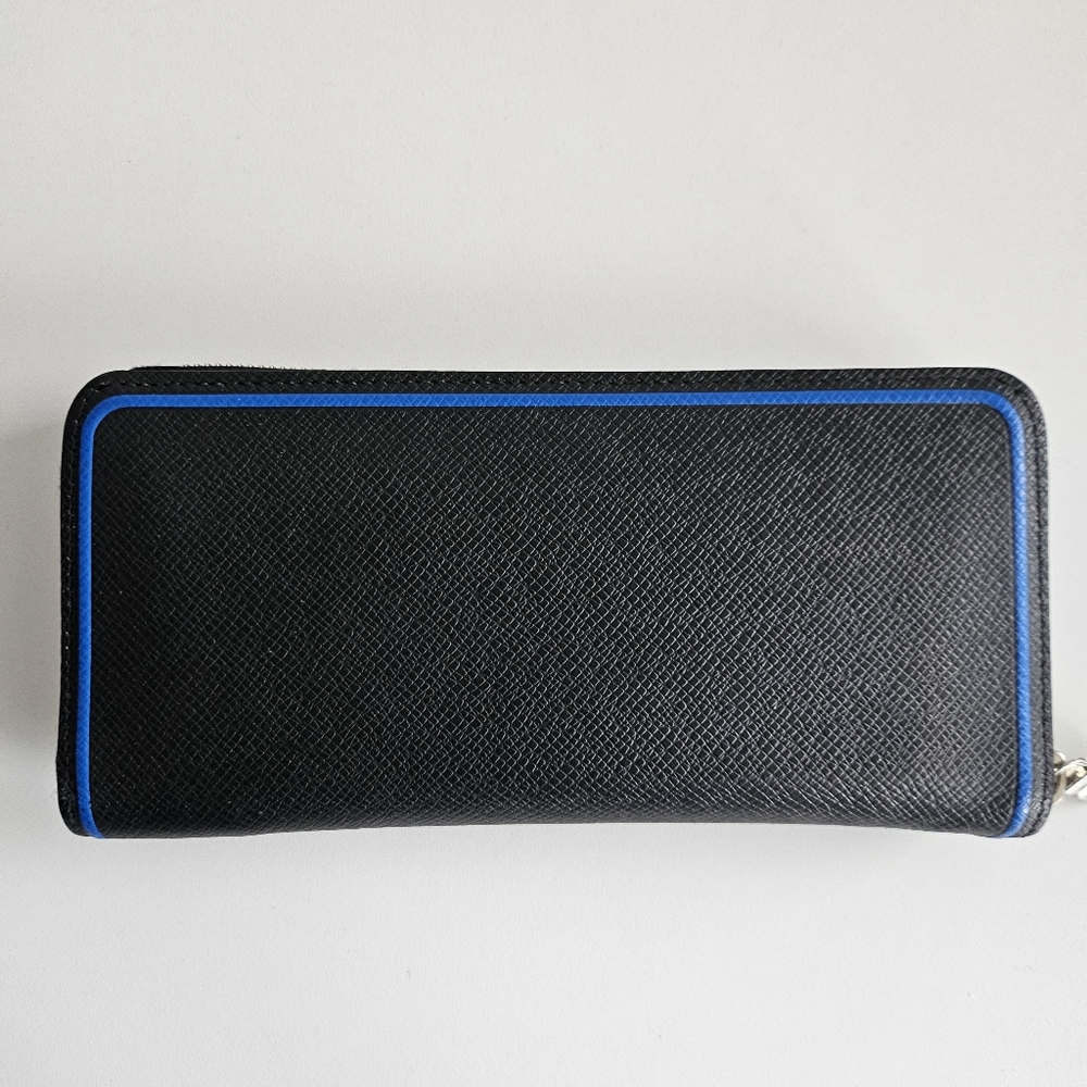 Louis Vuitton Black & Blue Taiga Vertical Long Zippy Wallet - Picture 2 of 11